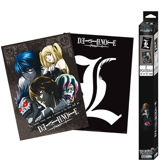 SET 2 CHIBI POSTERS DEATH NOTE L & GRUPO (52X38) | ABYSSE | 1 UNIDAD | 3665361057482