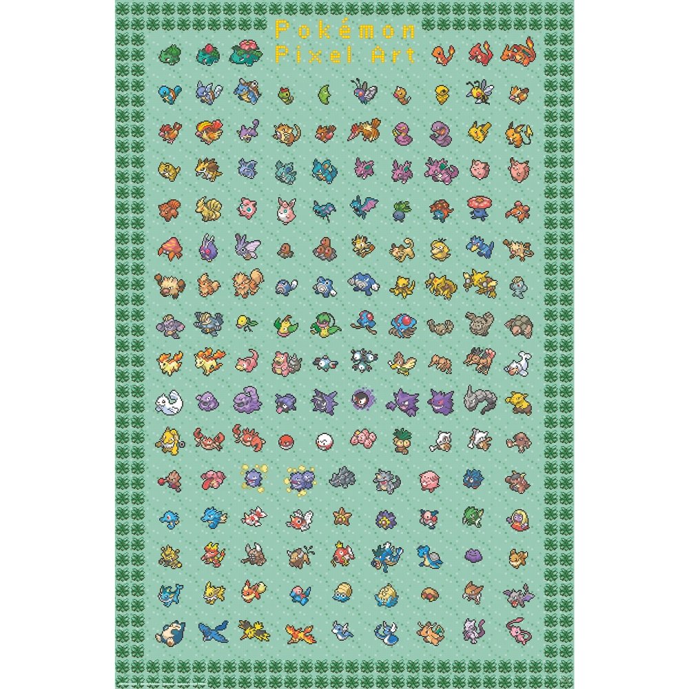 Poster Maxi 91,5 x 61 FSC Mix Arte Pixelado Pokémon ABYSSE