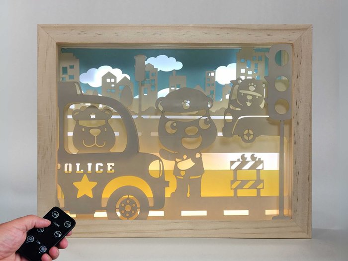 Lámpara Big madera Kids Animales Tráfico