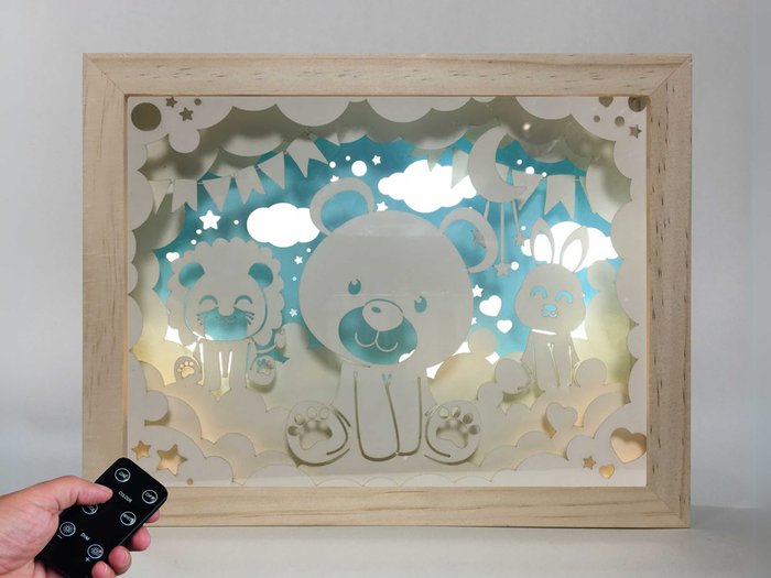 Lampara Big Madera Kids León Oso y Conejo marca LAMPARAS MEDITERRANEAN Imagen principal del producto