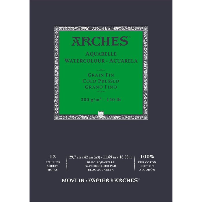 Bloc Arches Enc 29,7x42 12H Aquarelle 100% Fino 300 g Blanco Imagen principal del producto