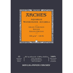 Bloc Espiral Estándar Liso 12H 300g | Arches | Cartón | Formato Estándar | Pack 1 Unidades