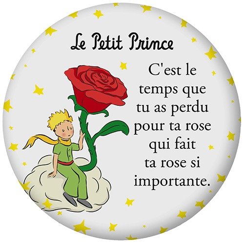 IMAN REDONDO EL PRINCIPITO CON ROSA + FRASE EN FRANCES | KIUB PRINCIPITO | ENVASE 3 UDS. UNIDAD | 3700572800110 Imagen principal del producto