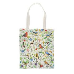BOLSA DE TELA SHOPPING CON ASAS FLORES PAJARITOS | KIUB
