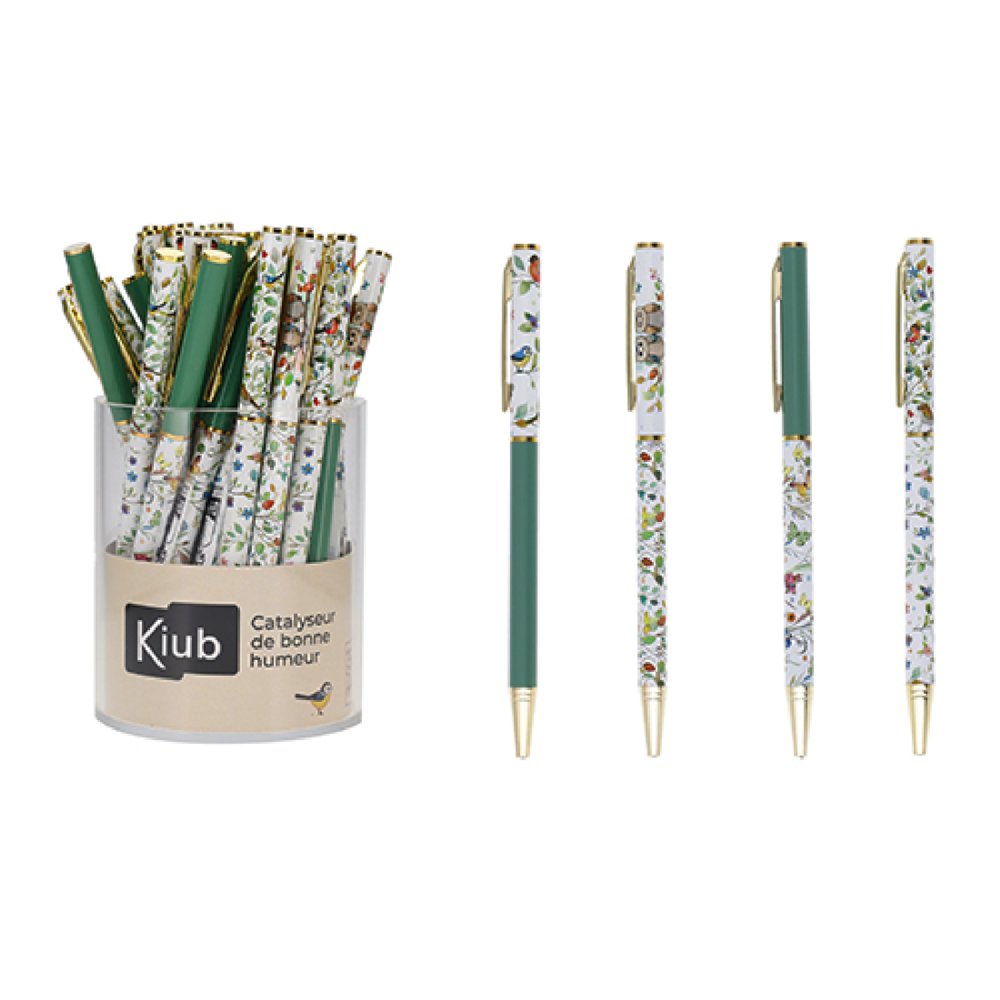 Expositor 36 Bolígrafos con Clip plantas y flores KIUB