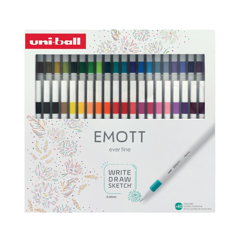 Rotulador Uni-ball Emott caja 40 colores