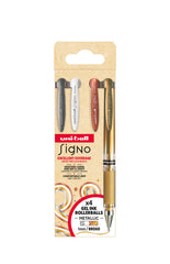 SET 4 BOLIGRAFO UNIBALL SIGNO UM-153 COLORES METALICOS | 1 UNIDADES | (UNI-BALL)