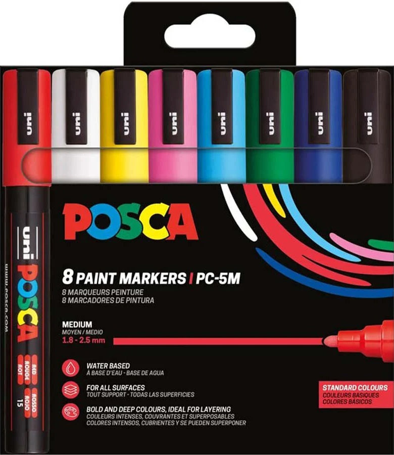 Estuche 8 Rotuladores Posca PC5M Uni-ball Colores Surtidos Imagen principal del producto