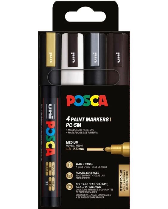 Rotulador Uni Posca Pc-05m Estuche 4 Colores Surtidos Imagen principal del producto