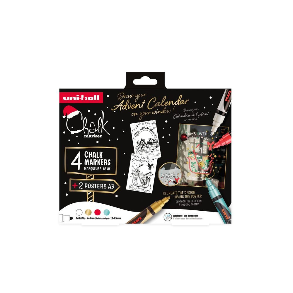 Pack 1 Calendario Adviento Chalk Marker Uniball Escandinavos