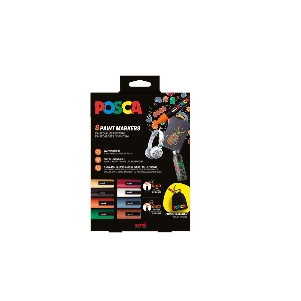 Pack 8 Rotuladores Posca Pc-5m/pc-3m + Bolsa Tela Imagen principal del producto