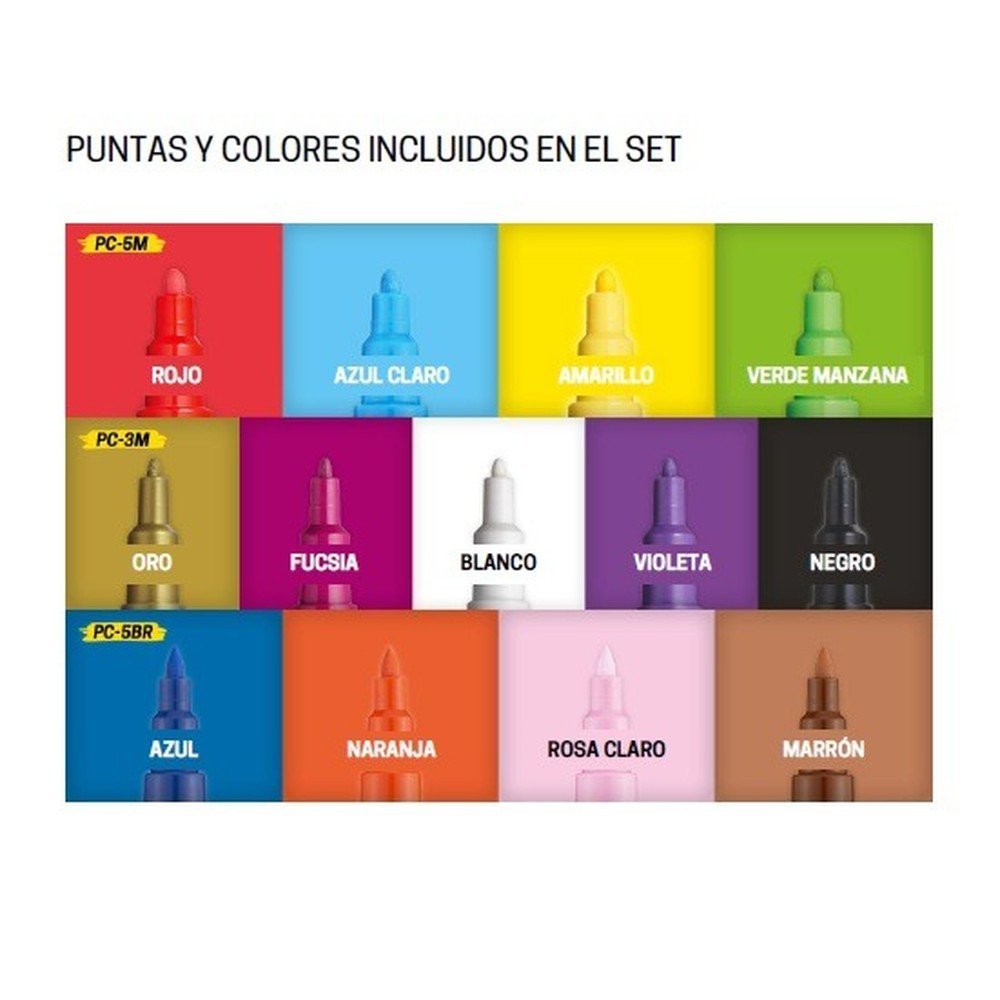 SET 13 ROTULADOR POSCA COLORES SURTIDOS LATA METALICA Imagen secundaria del producto