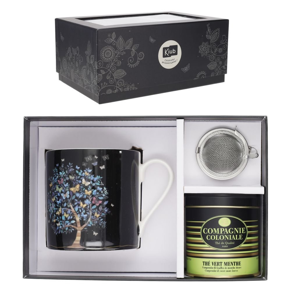 Juego Taza Árbol 425 ml con Infusor, Lata de Té y Caja Regalo KIUB Imagen principal del producto