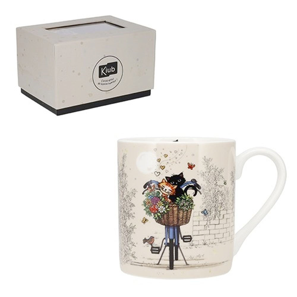 Taza Porcelana Gatos Bicicleta 280 ml KIUB con Caja Regalo Imagen principal del producto