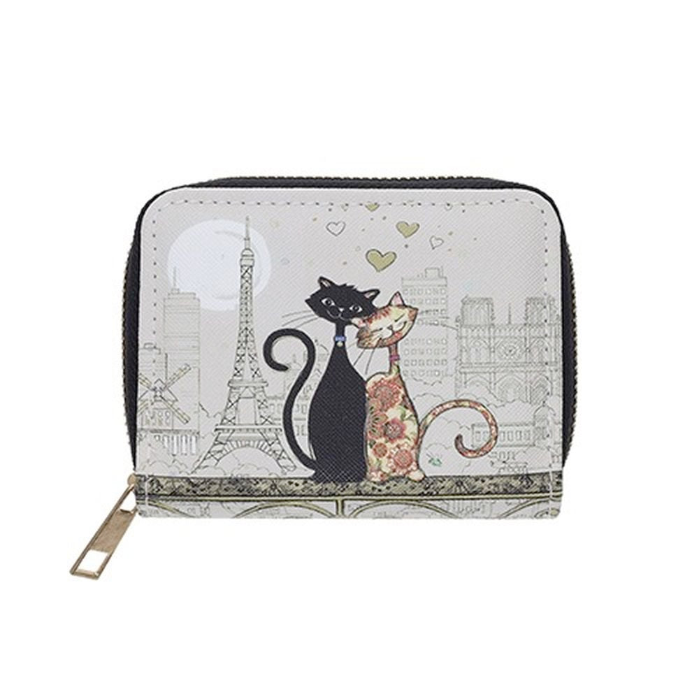 Cartera cuadrada con cremallera Gato Paris marca Kiub