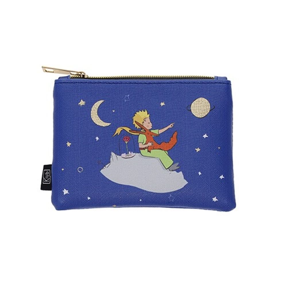 Monedero con cremallera El Principito azul 10x14 cm