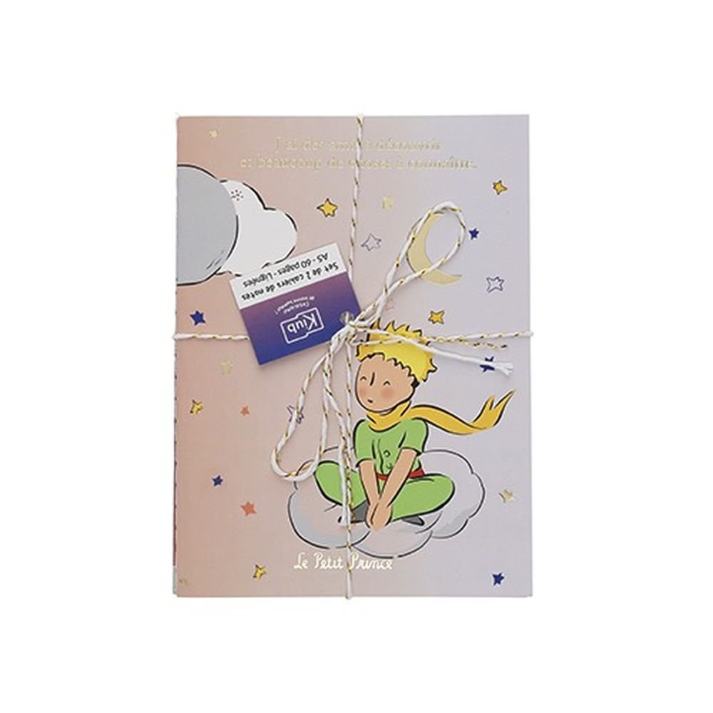 Set 2 cuadernos A5 El Pequeño Principito azul/blanco