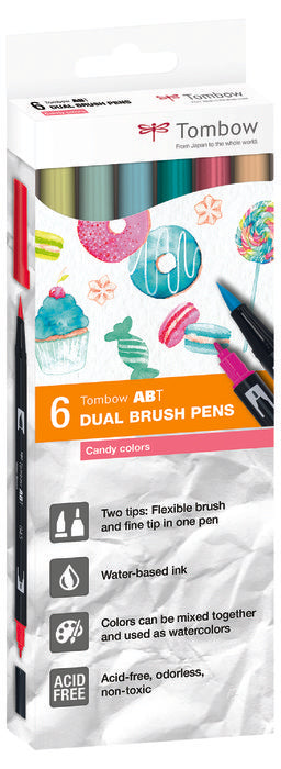 Rotulador Tombow Dual Brush Set 6 Colores Candy Caja Carton | Tombow | Pack 1 Unidades Imagen principal del producto