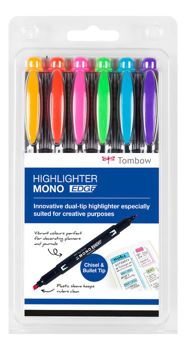 Rotulador Tombow Mono Edge Doble Punta 6 Colores Fluorescen | Tombow | Pack 1 Unidades Imagen principal del producto