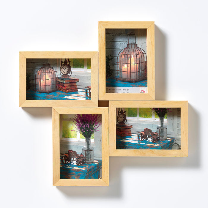 MARCO MULTUFOTOS MADERA RUSTIC 4F 2F DE 10X15 | 1 UNIDADES | (WALTHER)