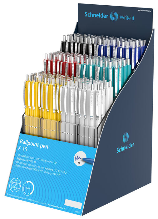 Expositor 216 Bolígrafos Schneider K15 Colores Surtidos