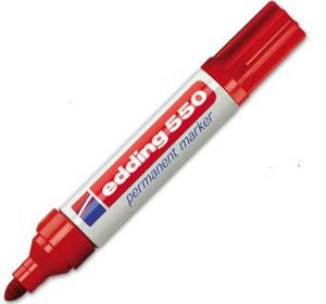 Rotulador Edding 550 Rojo, pack de 10 unidades