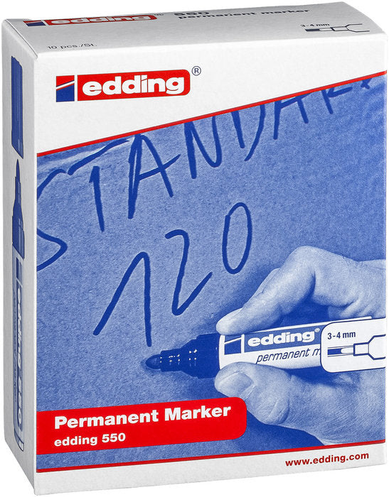 Rotulador Edding 550 verde, pack 10 unidades