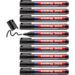 Rotulador Permanente Edding 300 Negro Punta Redonda 1,5-3Mm | Edding | Pack 10 Unidades