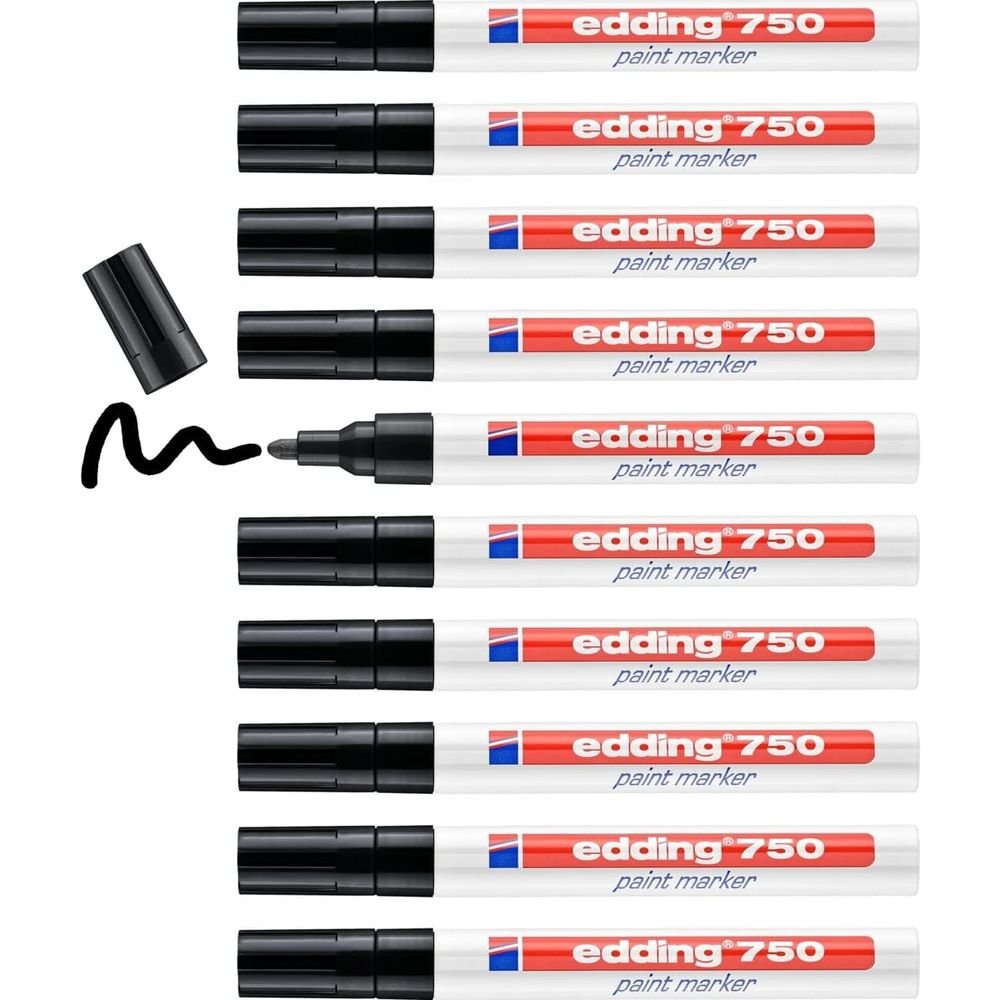 Rotulador Edding 750 Negro | Edding | Pack 10 Unidades