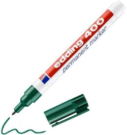 Rotulador permanente verde Edding 400 marca Edding en pack de 10