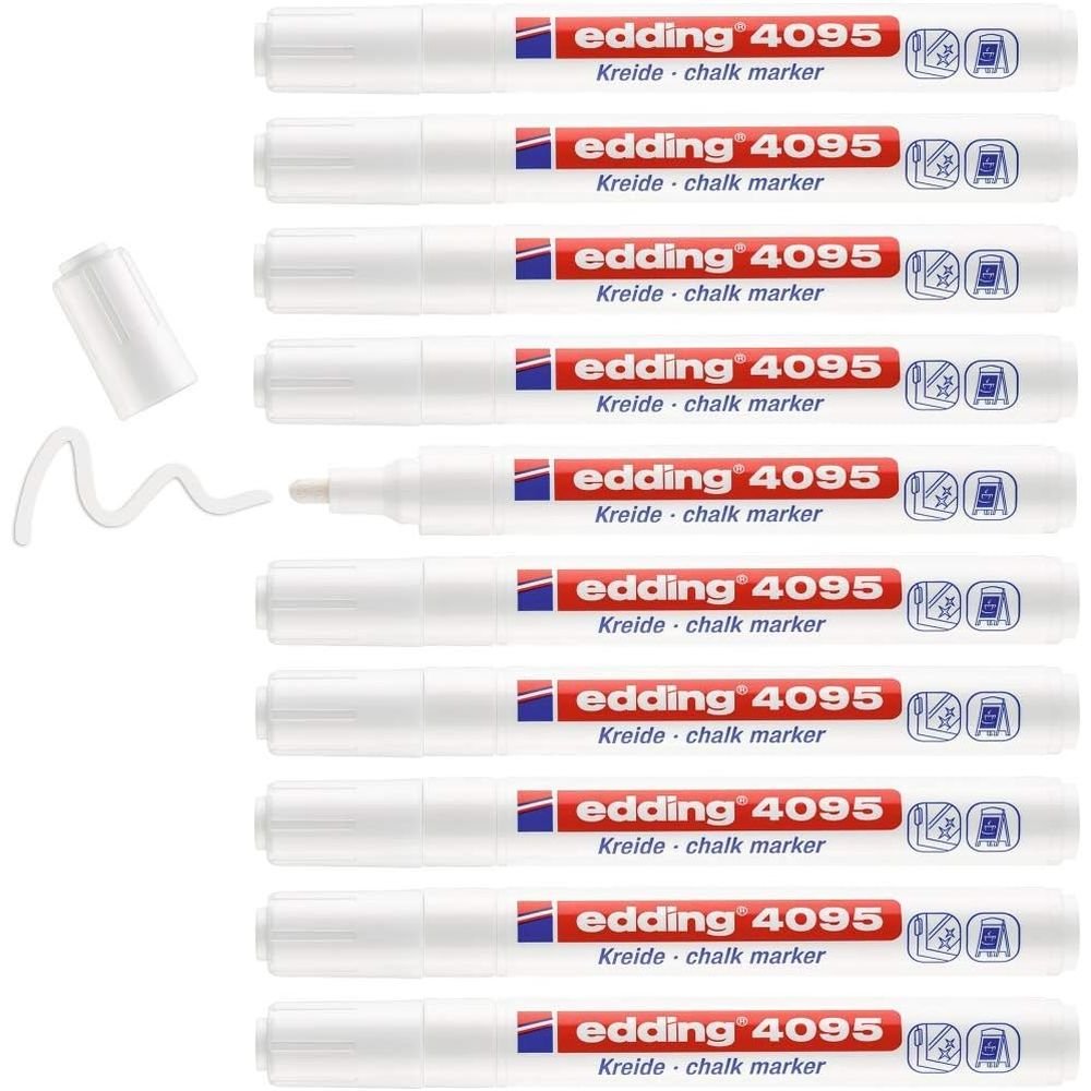 Rotulador Edding 4095 Tiza Liquida 3Mm Blanco | Edding | Pack 10 Unidades Imagen principal del producto
