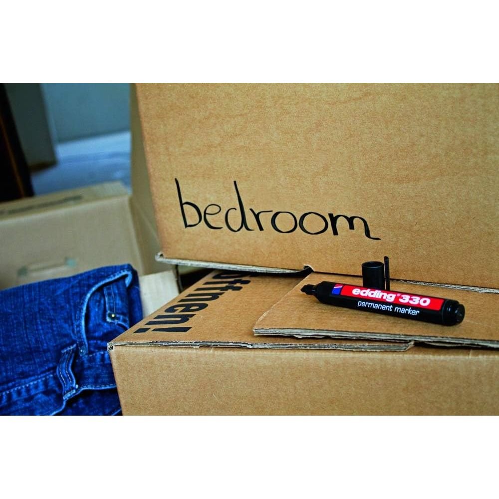 Rotulador Edding 330 marrón, pack de 10 unidades