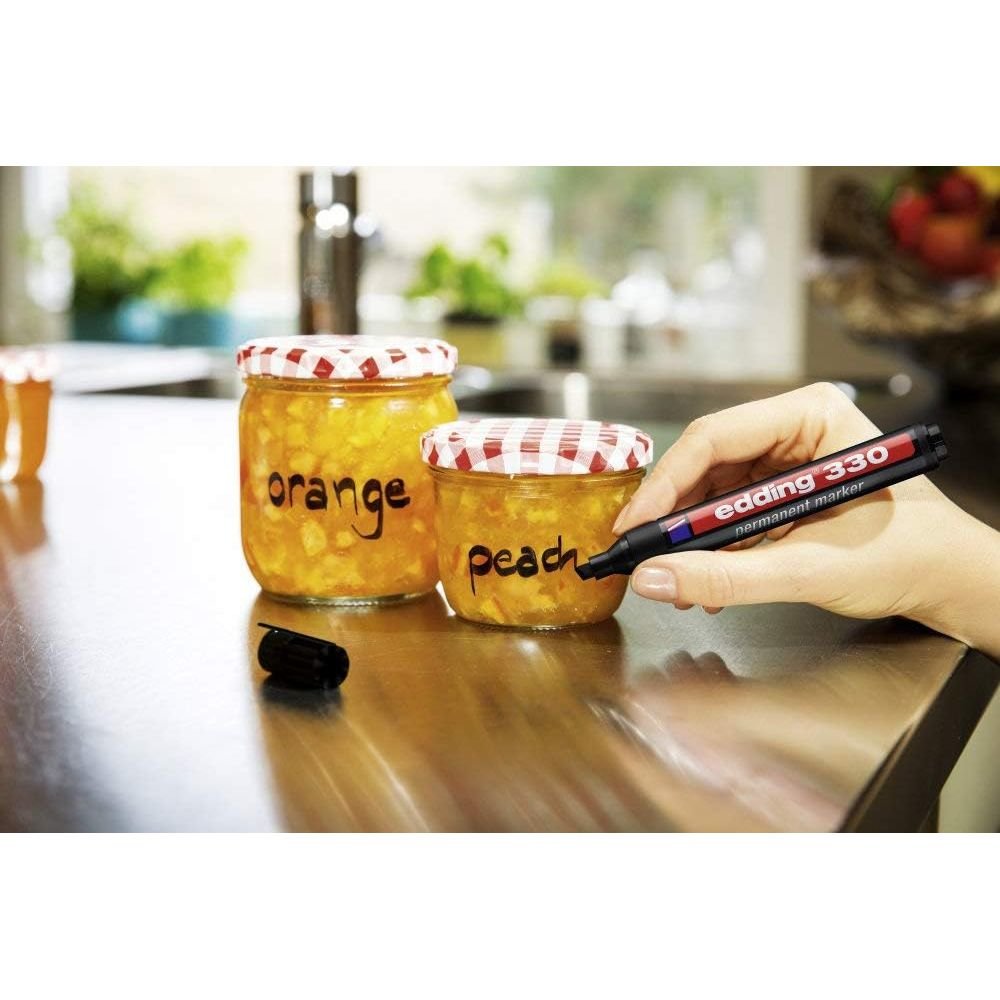 Rotulador Edding 330 marrón, pack de 10 unidades