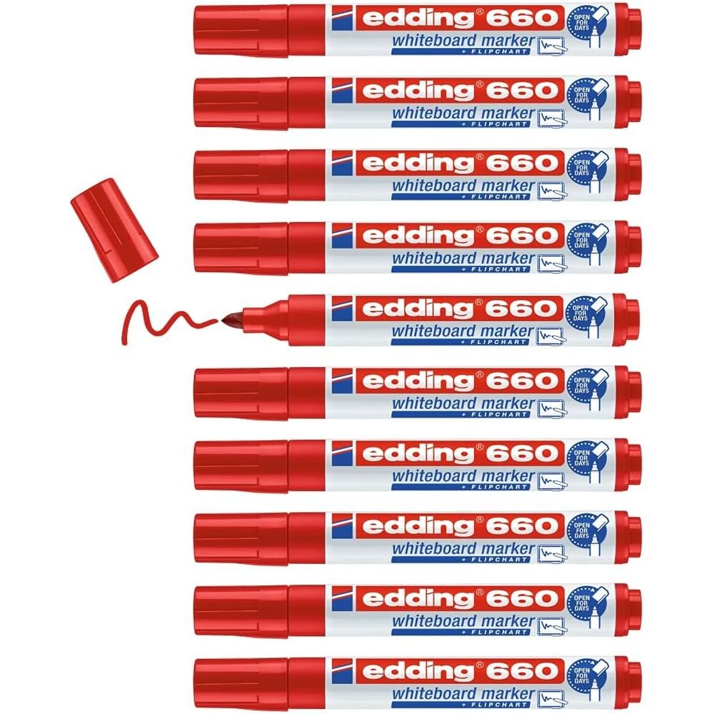 Rotulador Pizarra Edding 660 Rojo | Edding | Pack 10 Unidades