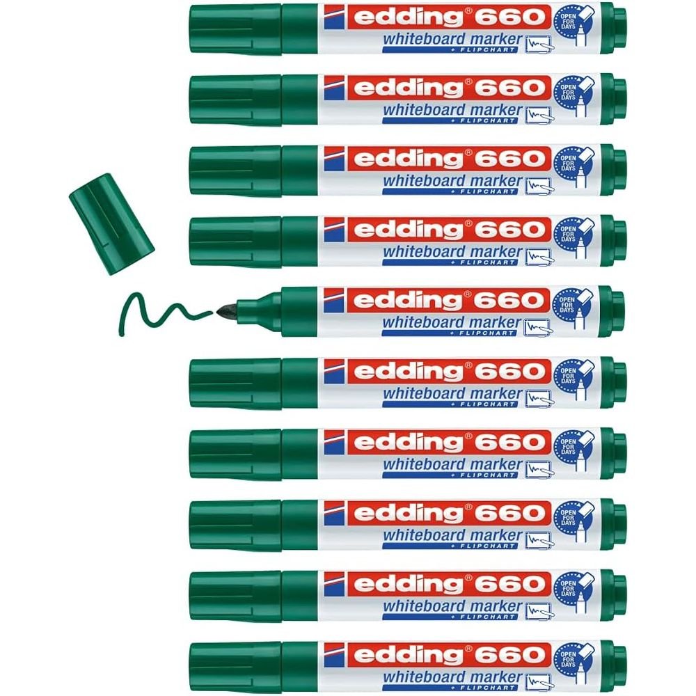 Rotulador Pizarra Edding 660 Verde | Edding | Pack 10 Unidades