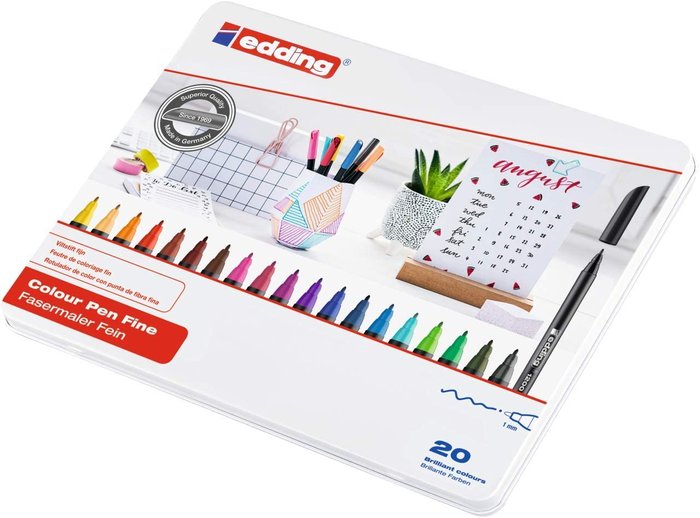 Rotulador Edding 1200 20 Colores Surtidos Caja Metalica | Edding | Pack 1 Unidades Imagen principal del producto