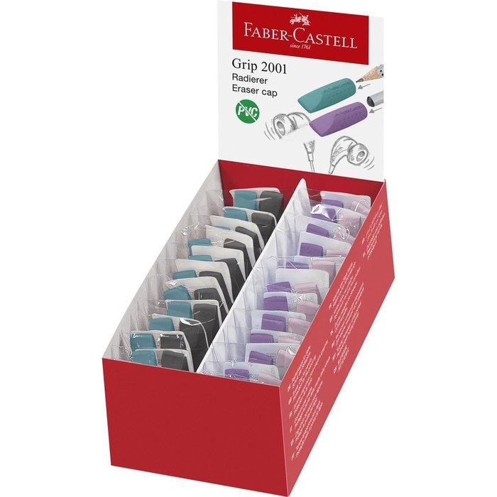 Expositor 24 Bolsa 2 Gomas Faber Castell Grip 2001 Colores Imagen principal del producto