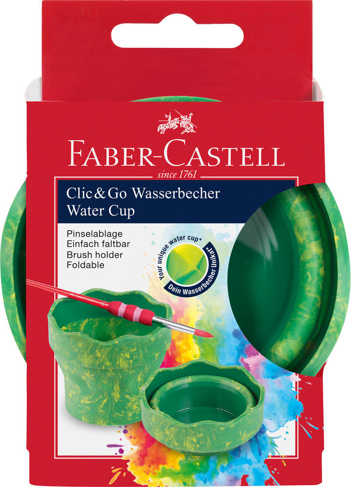 Bote Antivuelco Faber Castell Clic & Go Verde Marmol