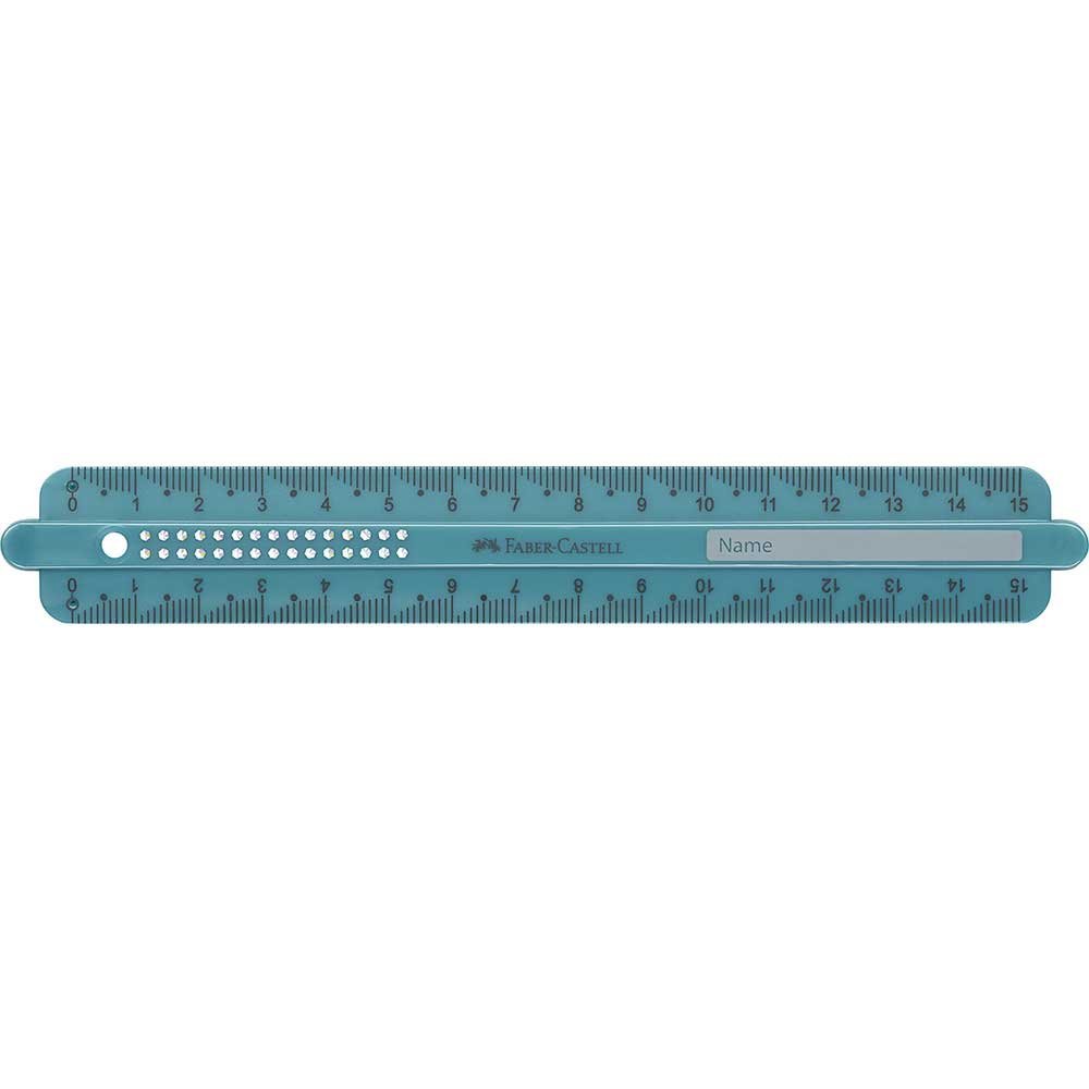 REGLA FABER CASTELL SPARKLE 15CM VERDE OCEANO | 6 UNIDADES | (FABER CASTELL)