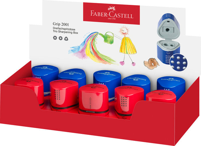 AFILALAPIZ FABER GRIP 2001 TRIPLE CON DEPOSITO ROJO/AZUL | 10 UNIDADES | (FABER CASTELL)