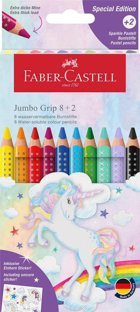 LAPIZ JUMBO FABER 8+2 COLORES SURTIDO UNICORNIO | 1 UNIDADES | (FABER CASTELL)