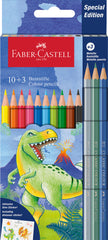LAPIZ FABER 10+3 COLORES SURTIDO EDICION DINOSAURIO | 1 UNIDADES | (FABER CASTELL)