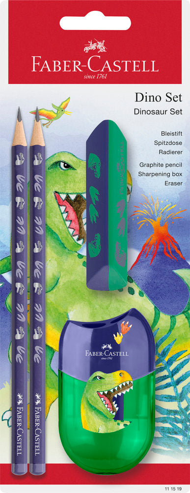 Set Faber Lapiz Goma y Afilalápiz Dinosaurio Grafito Hb Faber Castell Imagen principal del producto