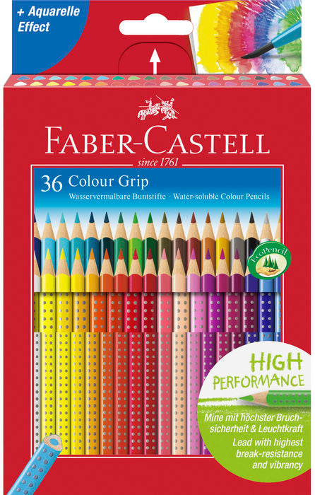 LAPIZ FABER GRIP 36 COLORES SURTIDOS CAJA CARTON | 1 UNIDADES | (FABER CASTELL)