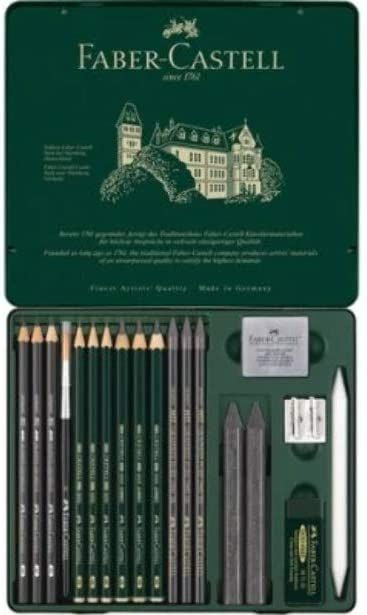 Caja metálica 19 piezas Pitt Grafito Faber Castell Imagen principal del producto