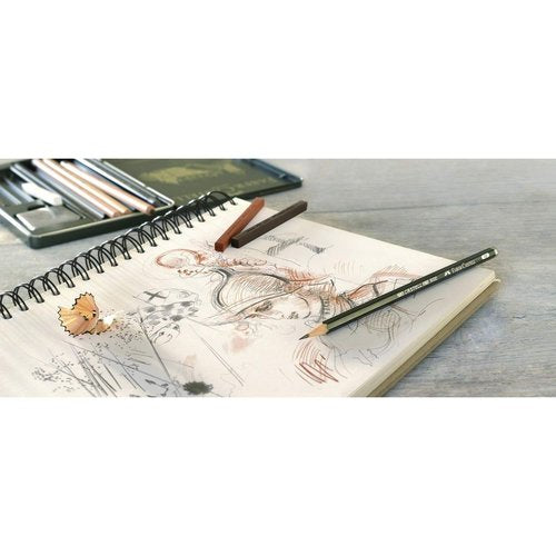 Set Faber Castell Pitt Monochrome 12 piezas estuche metal