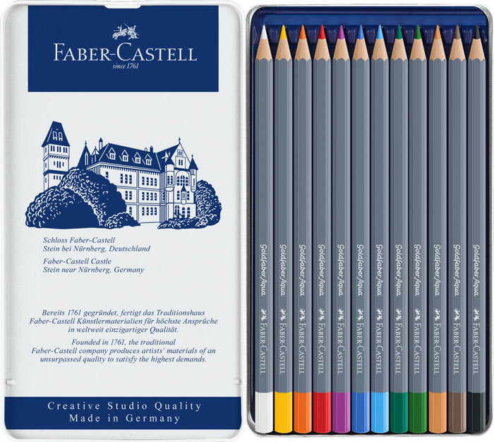 ESTUCHE METAL C/12 LAPICES GOLDFABER ACUARELABLES | 1 UNIDADES | (FABER CASTELL)