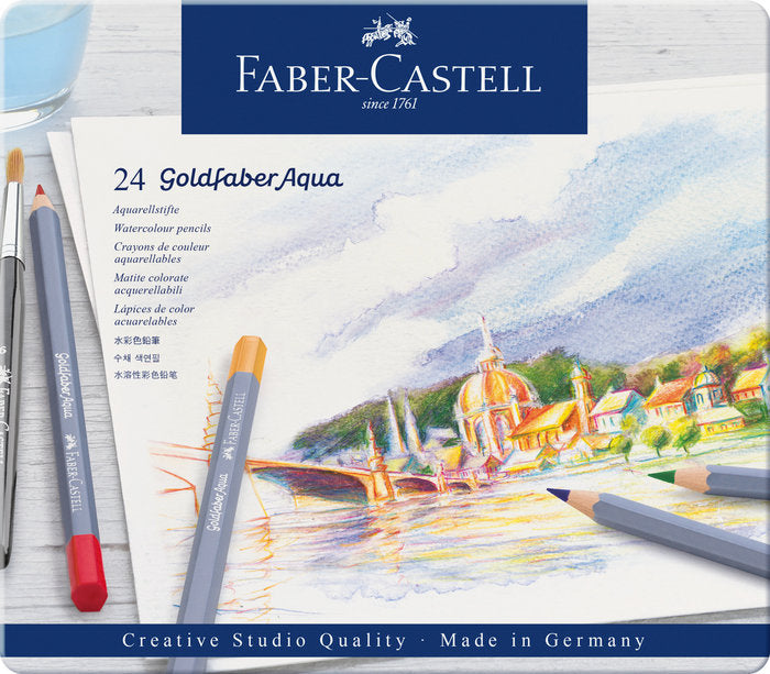 LAPIZ FABER GOLDFABER ACUARELABLE 24 COLORES ESTUCHE METAL | 1 UNIDADES | (FABER CASTELL)