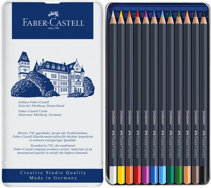 ESTUCHE METAL C/12 LAPICES GOLDFABER PERMANENTE | 1 UNIDADES | (FABER CASTELL)