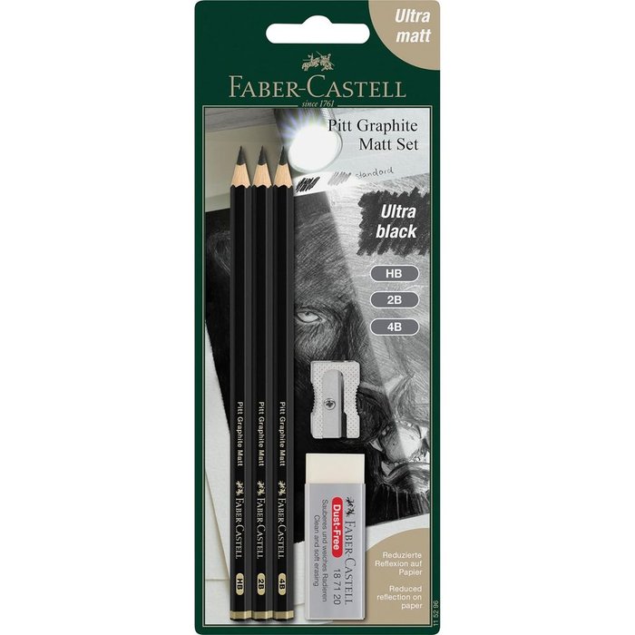 BLISTER DE GRAFITO PITT GRAPHITE MATT HB 2B 4B BC | 1 UNIDADES | (FABER CASTELL)